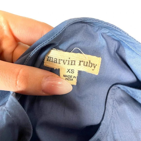 Marvin Ruby Frankie Midi‎ Button Front Dress in Lake Blue Size XS - Picture 7 of 9